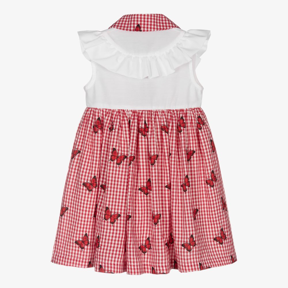 Piccola Speranza-Girls Red Gingham Dress | Childrensalon Outlet