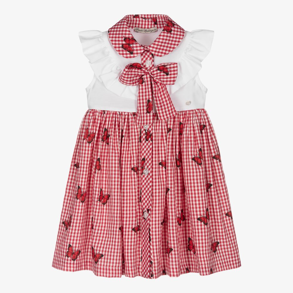 Piccola Speranza - Robe vichy rouge Fille | Childrensalon