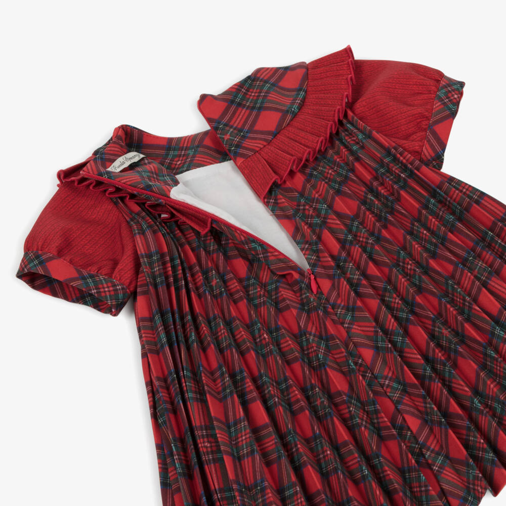 Piccola Speranza-Платье с оборками в красную клетку для девочек | Childrensalon Outlet