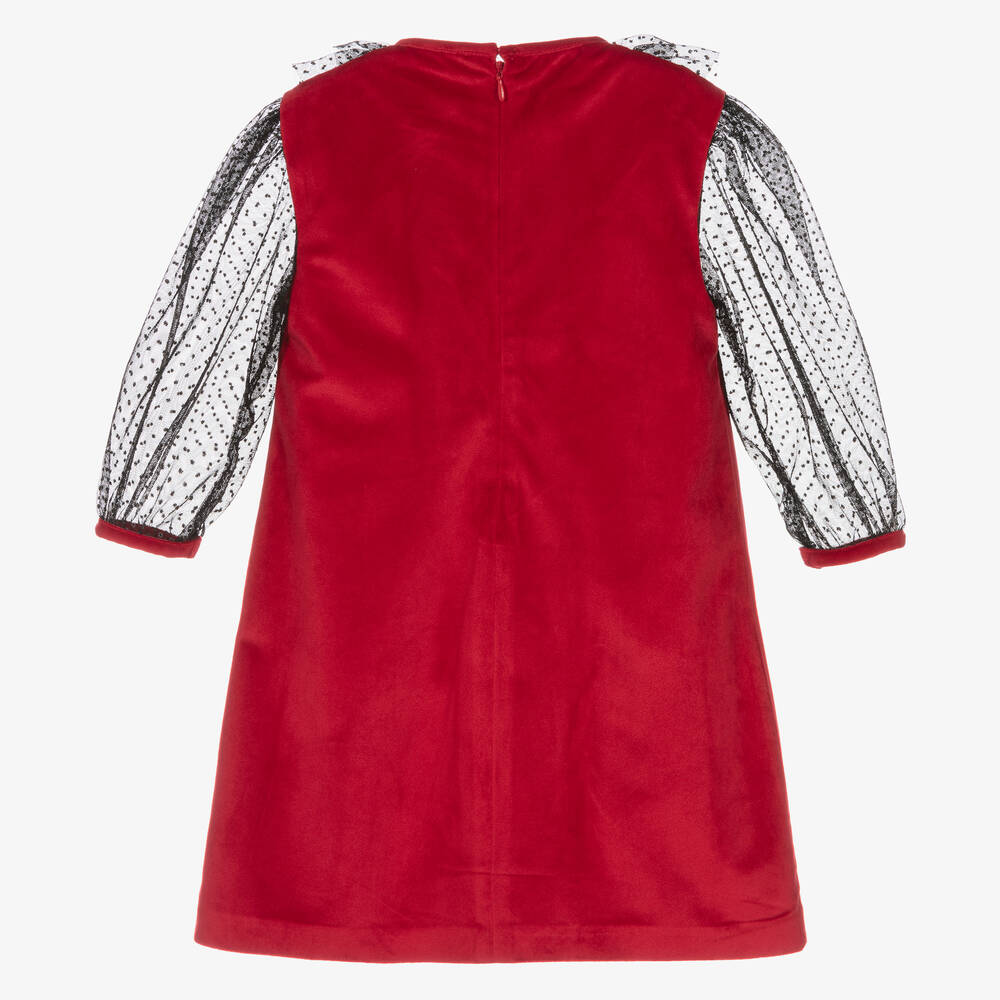 Piccola Speranza-Girls Red Velvet Dress | Childrensalon Outlet