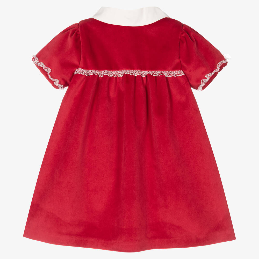 Piccola Speranza-Girls Red Velvet Dress | Childrensalon Outlet