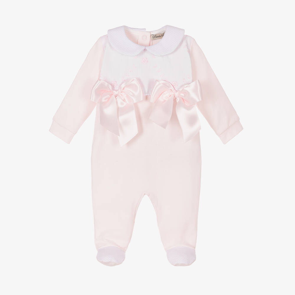 Piccola Speranza-Girls Rosy Organic Cotton Sleepsuit | Childrensalon Outlet