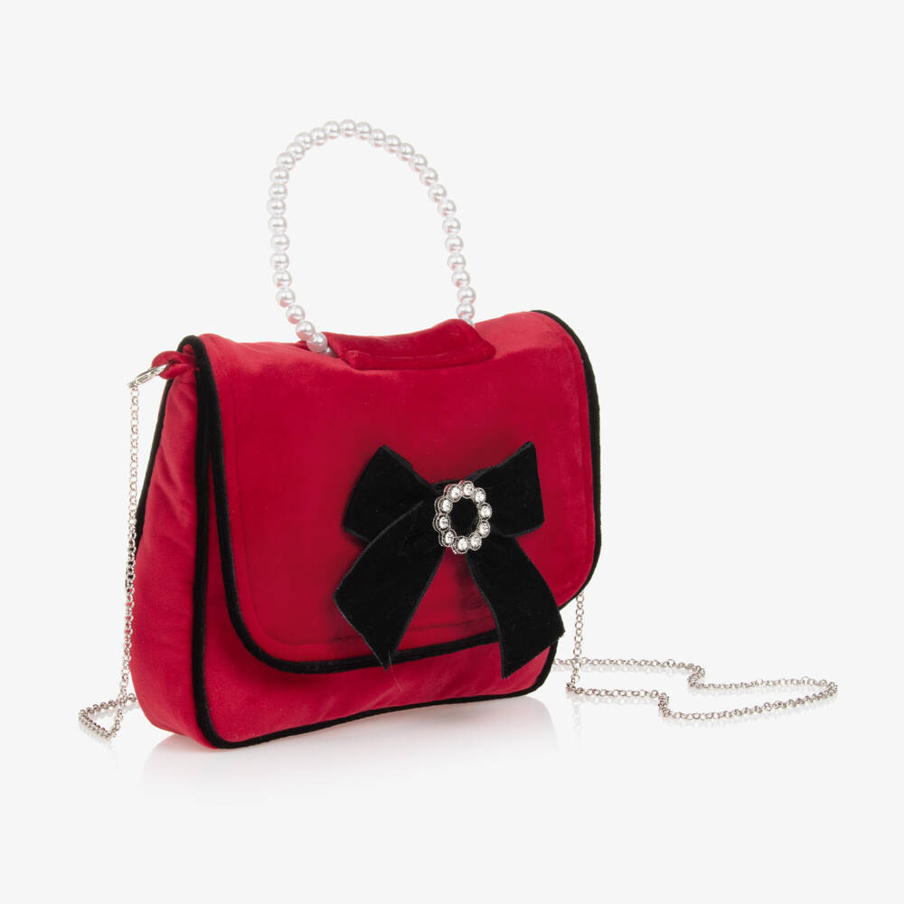 Piccola Speranza-Girls Ruby Velvet Purse (19cm) | Childrensalon Outlet