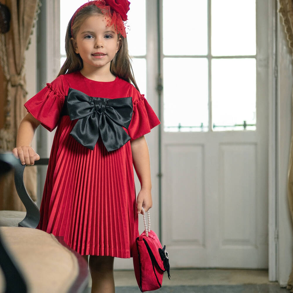 Piccola Speranza-Girls Ruby Velvet Purse (19cm) | Childrensalon Outlet