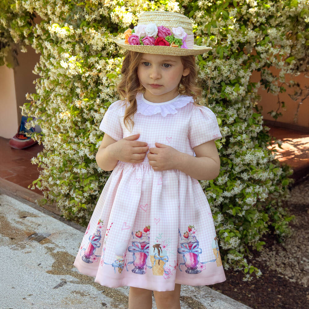 Piccola Speranza-Girls Satin Ice Cream Delight Dress | Childrensalon Outlet