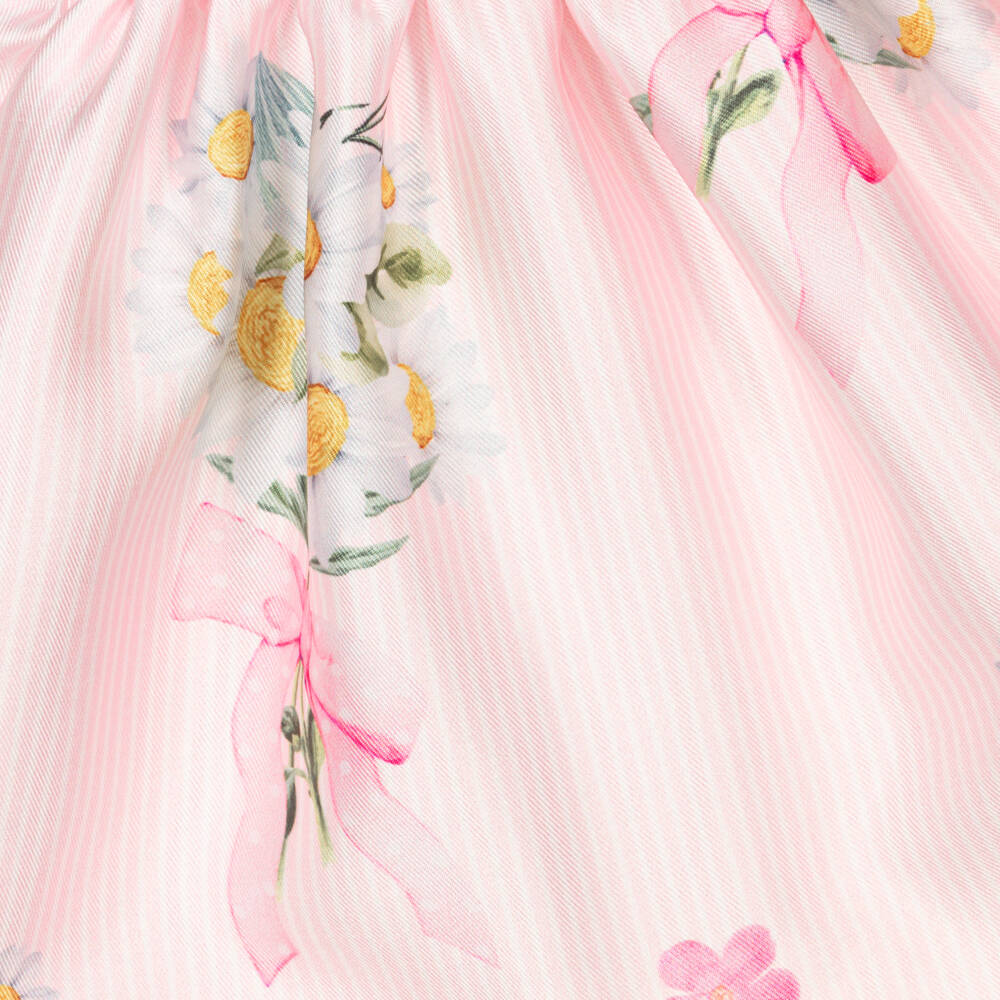 Piccola Speranza-Girls Satin Pink Floral Dress | Childrensalon Outlet