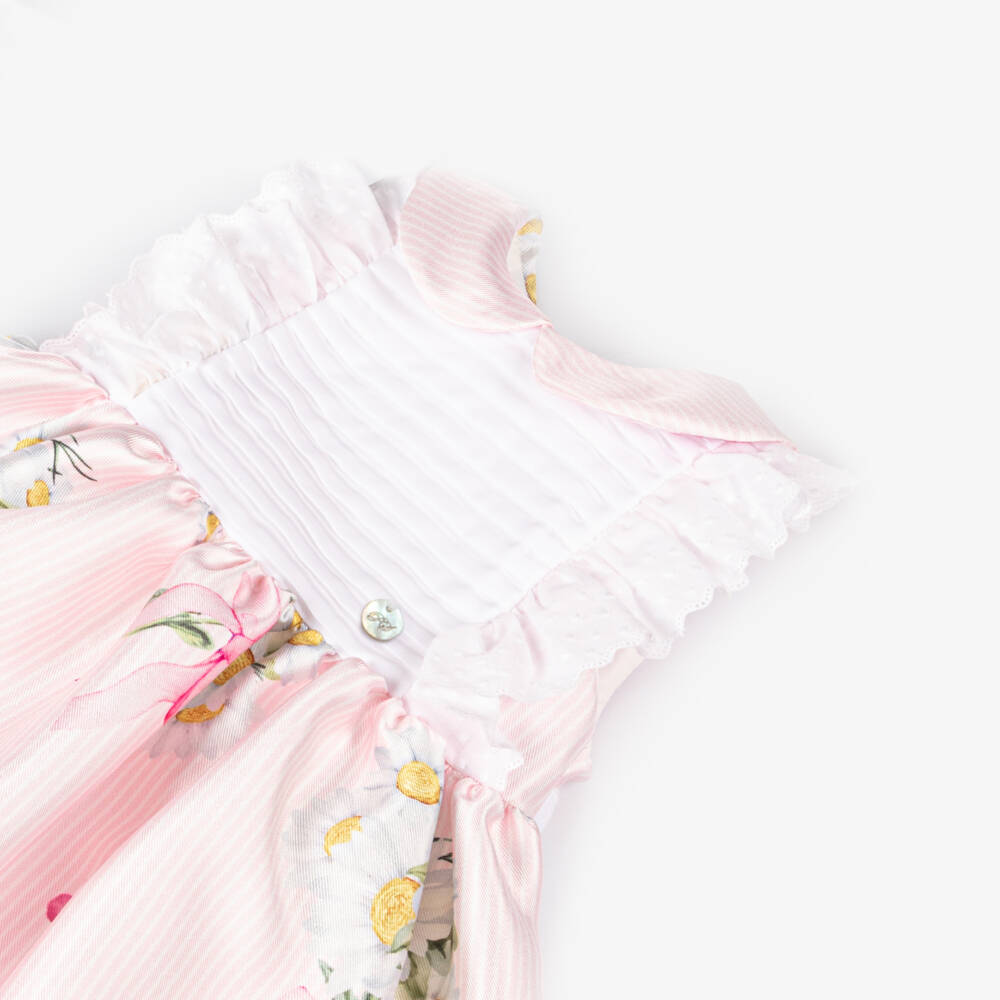 Piccola Speranza-Girls Satin Pink Floral Dress | Childrensalon Outlet