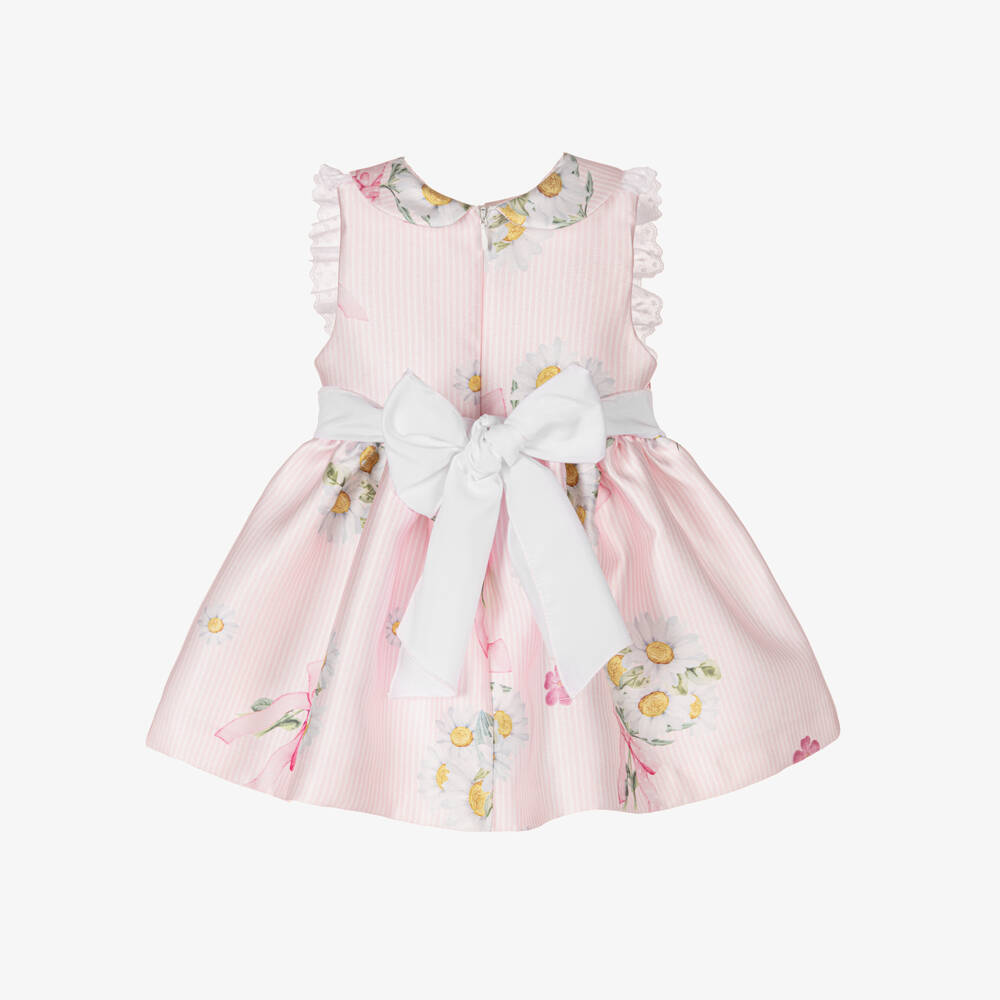 Piccola Speranza-Girls Satin Pink Floral Dress | Childrensalon Outlet