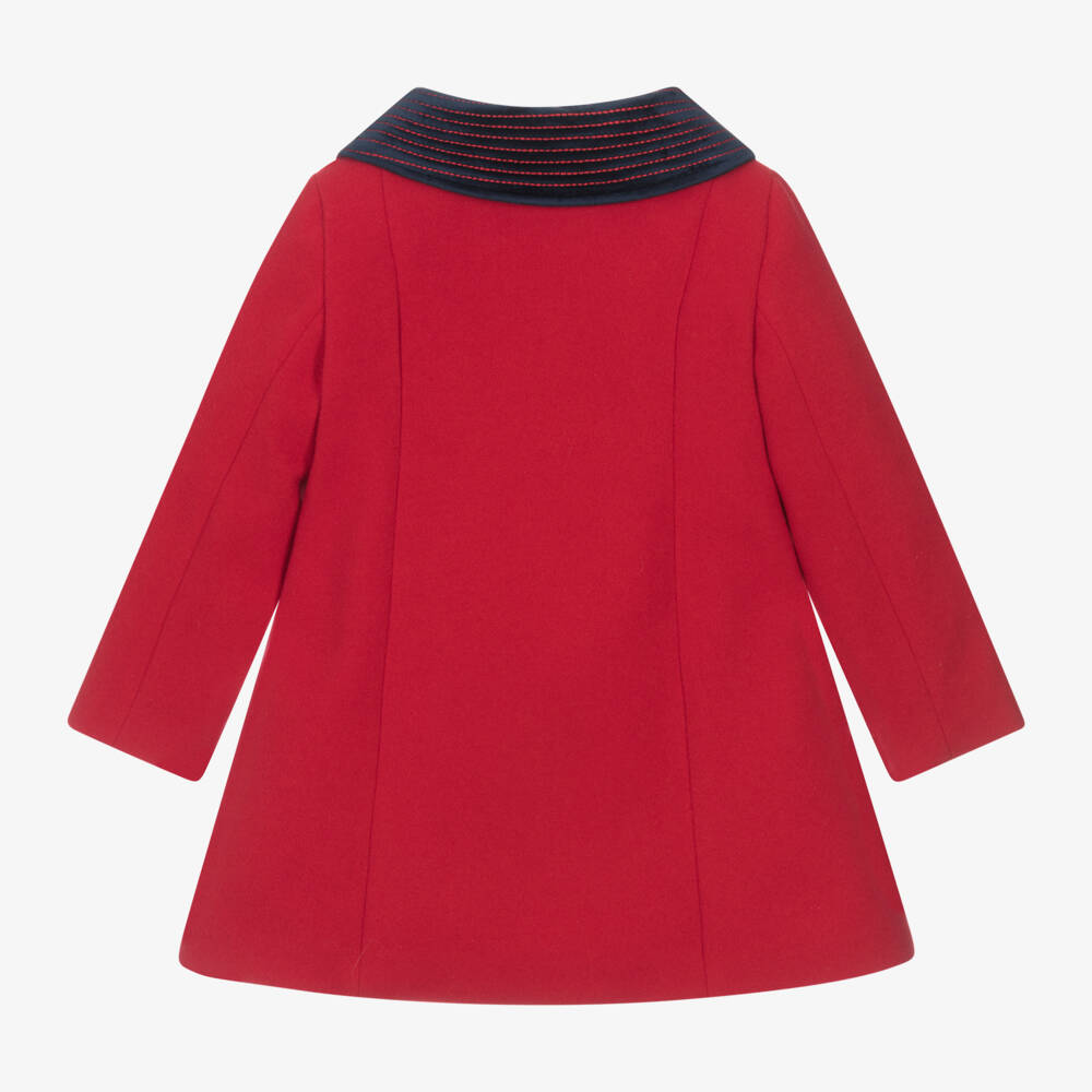 Piccola Speranza-Girls Scarlet Felted Overcoat | Childrensalon Outlet