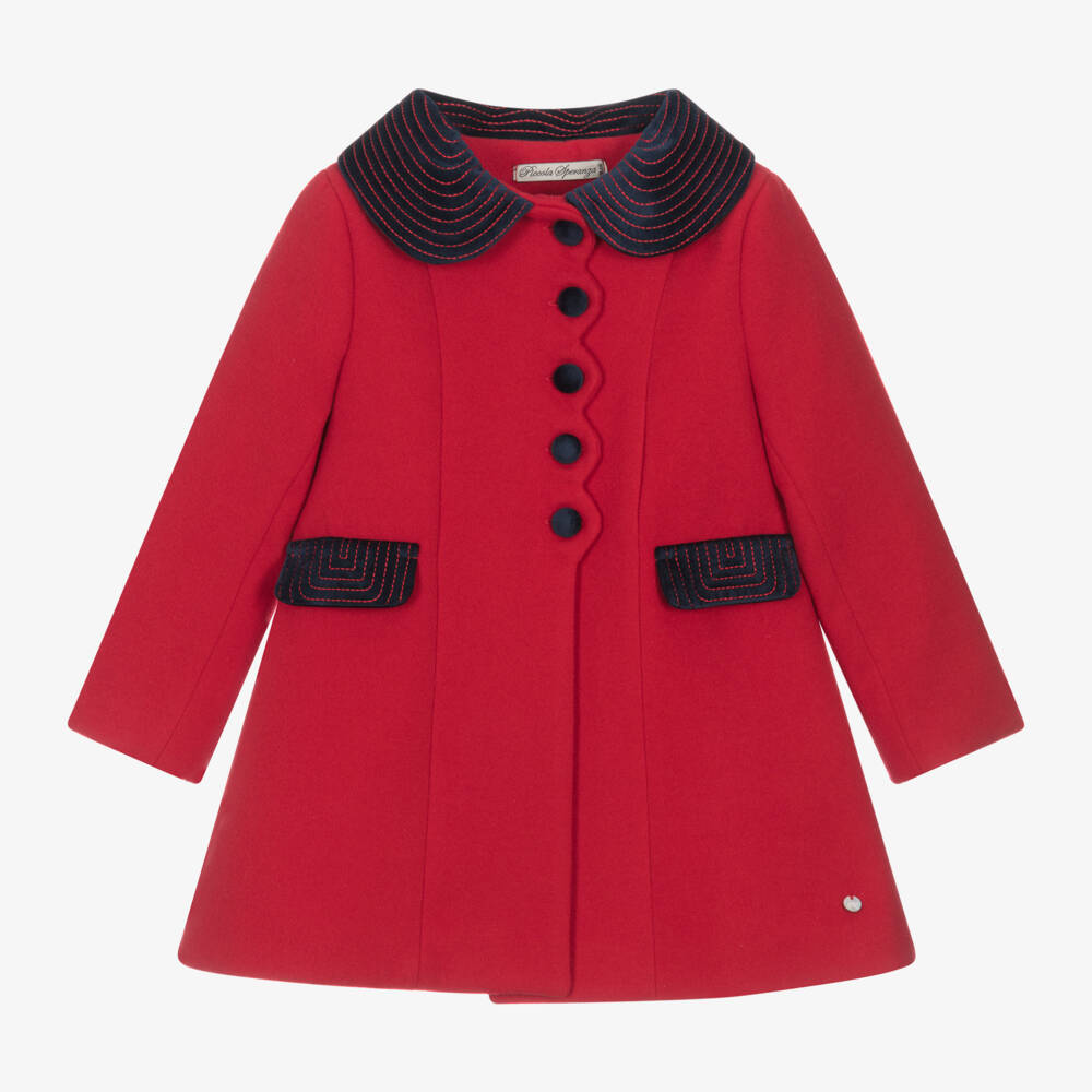 Piccola Speranza-Girls Scarlet Felted Overcoat | Childrensalon Outlet