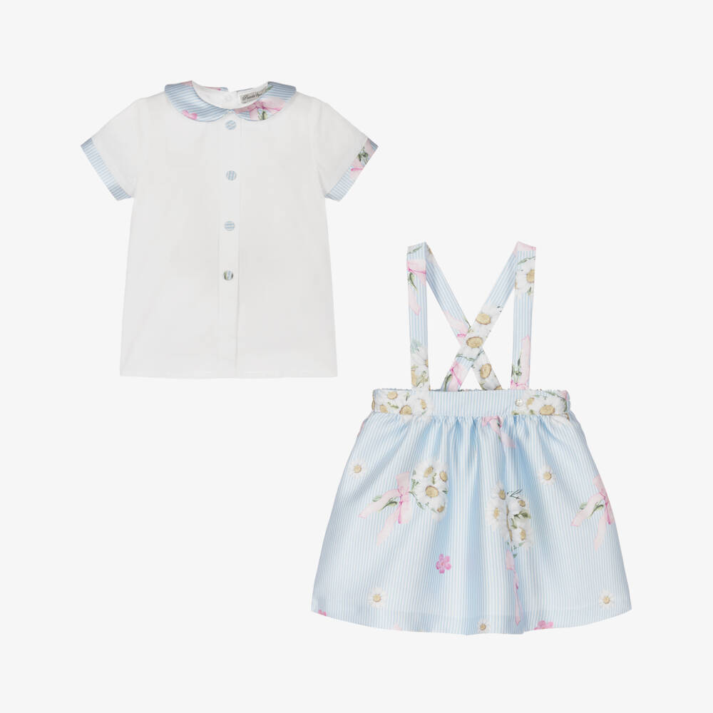 Piccola Speranza-Girls Striped & Floral Skirt Duo | Childrensalon Outlet