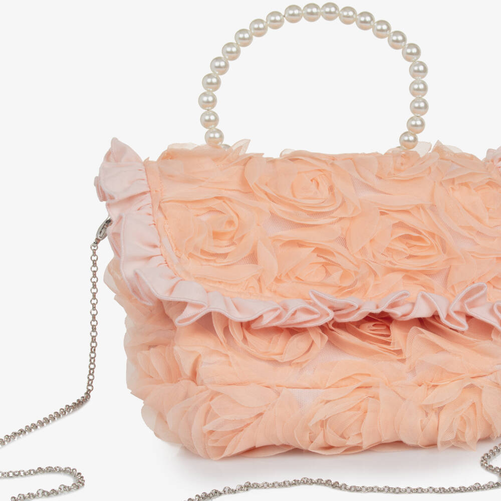 Piccola Speranza-Girls Tulle Flower Pink Purse | Childrensalon Outlet