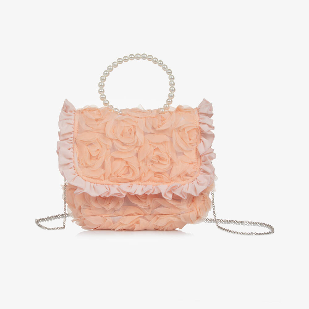 Piccola Speranza-Girls Tulle Flower Pink Purse | Childrensalon Outlet