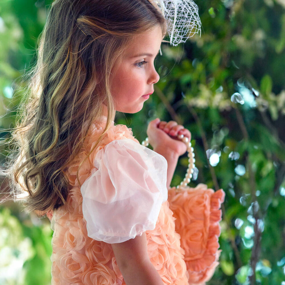 Piccola Speranza-Girls Tulle Flower Pink Purse | Childrensalon Outlet