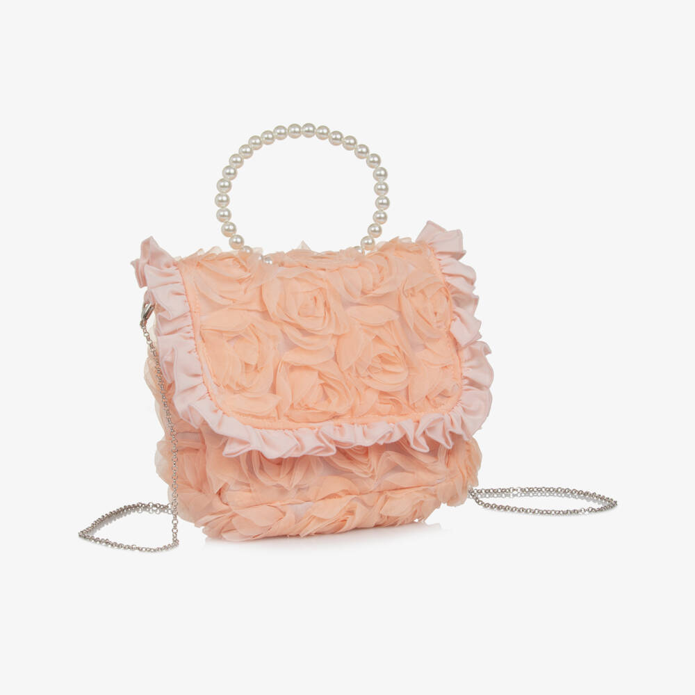 Piccola Speranza-Girls Tulle Flower Pink Purse | Childrensalon Outlet