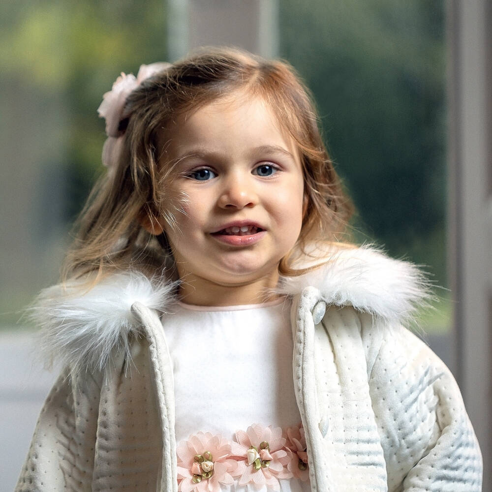 Piccola Speranza-Girls Velvet Coat with Faux Fur | Childrensalon Outlet