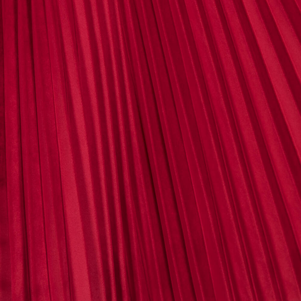 Piccola Speranza-فستان بكسرات مخمل لون أحمر | Childrensalon Outlet