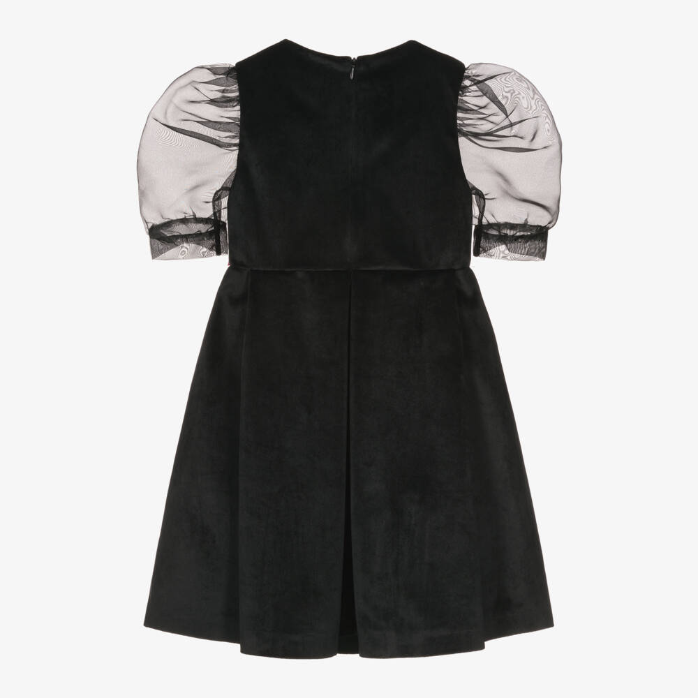 Piccola Speranza-Girls Velvet Dress with Pink Accent | Childrensalon Outlet