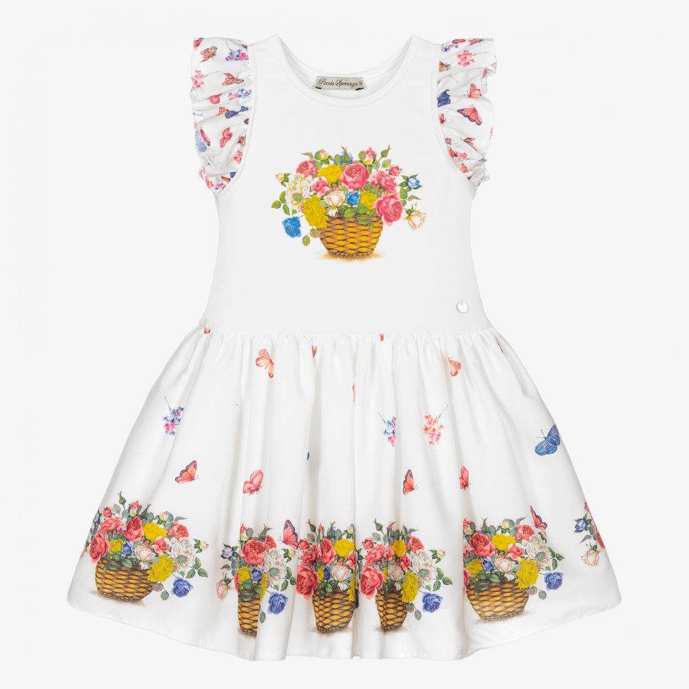 Piccola Speranza-Girls White Floral Dress | Childrensalon Outlet