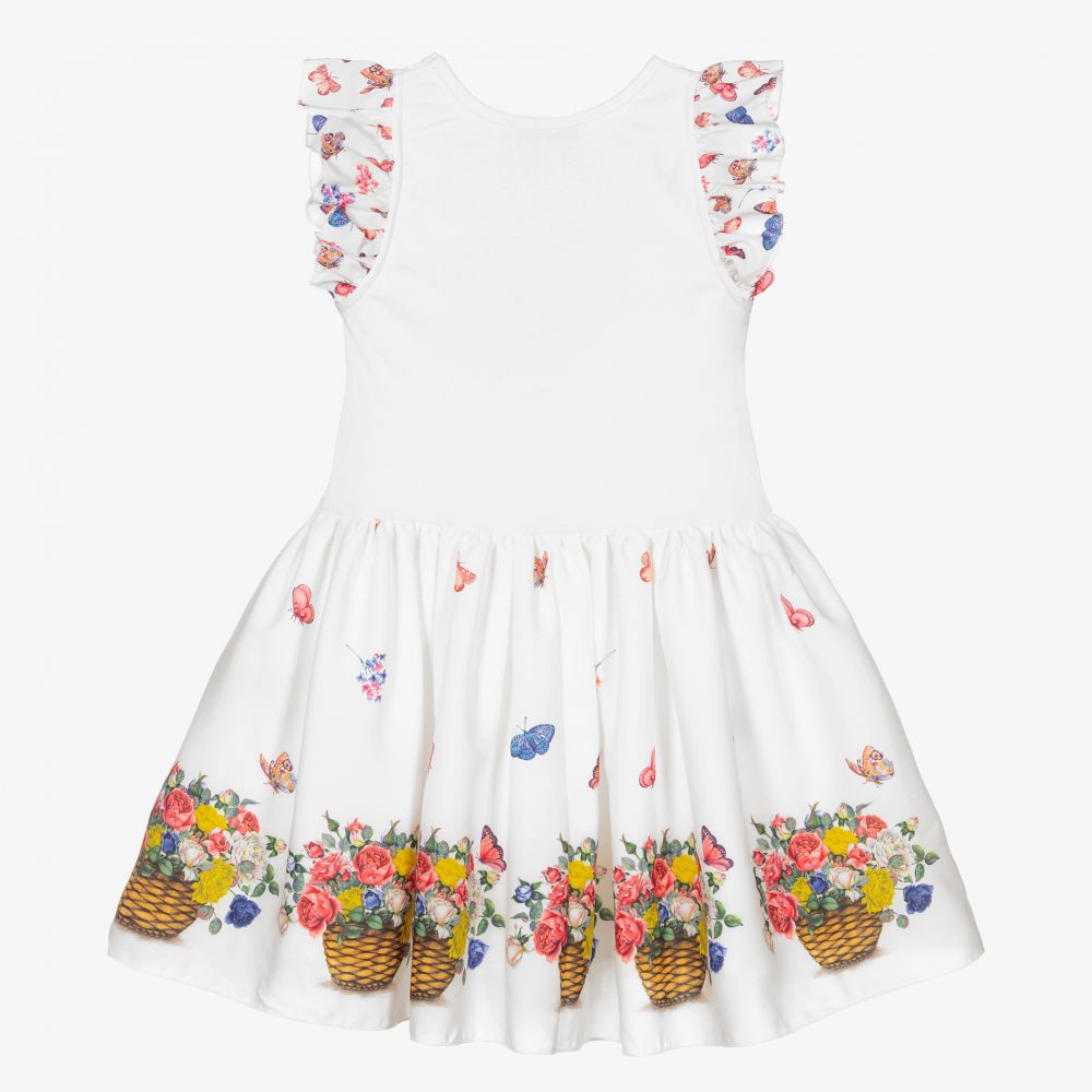 Piccola Speranza-Girls White Floral Dress | Childrensalon Outlet