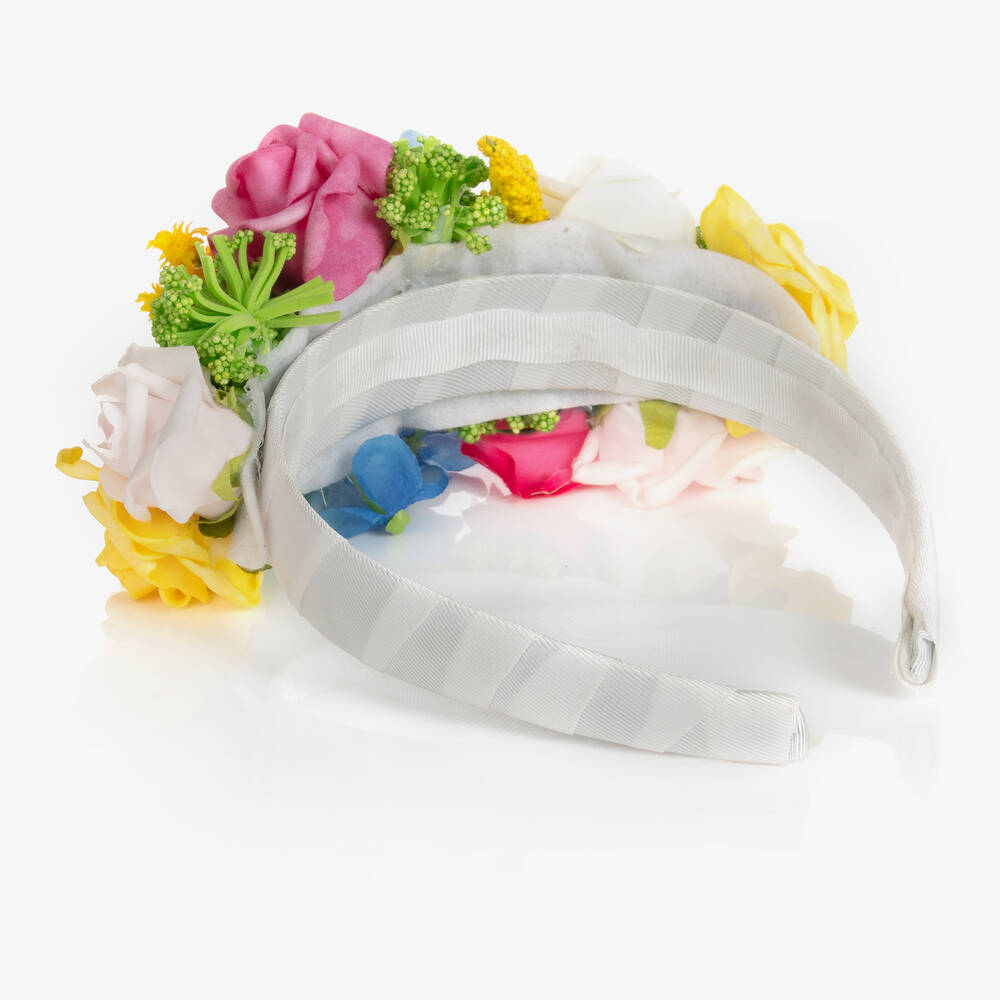 Piccola Speranza-Girls White Floral Hairband | Childrensalon Outlet