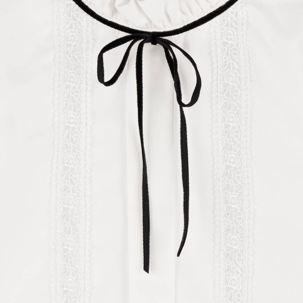 Piccola Speranza-بلوزة دانتيل وقطن لون عاجي | Childrensalon Outlet