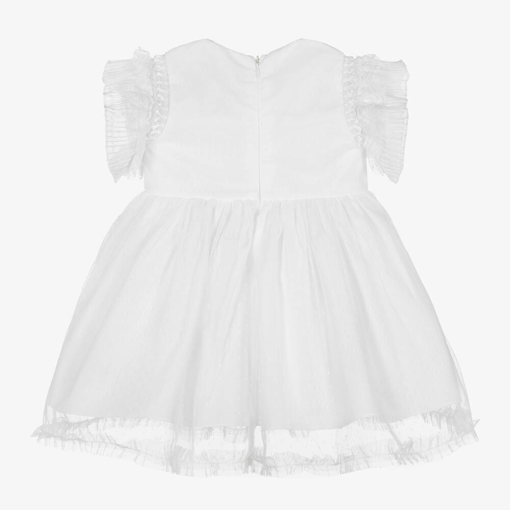 Piccola Speranza-Белое платье из тюля с кружевом | Childrensalon Outlet