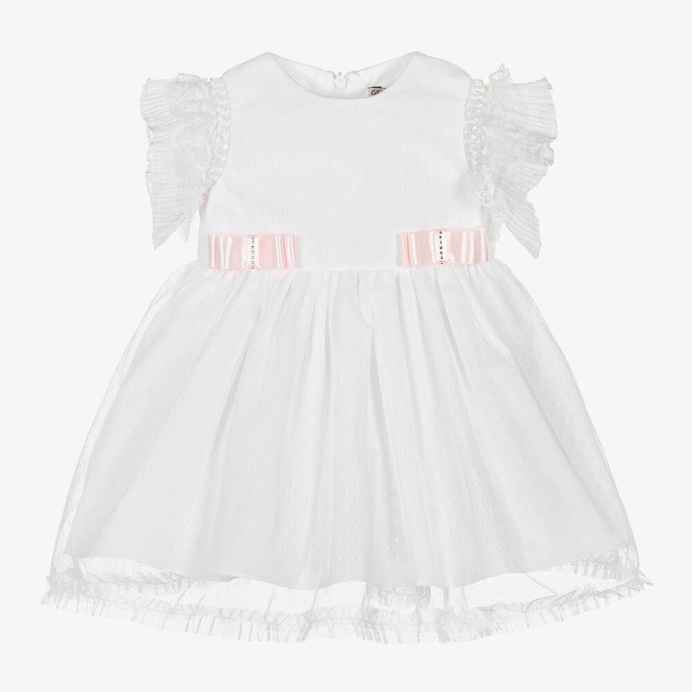 Piccola Speranza - Белое платье из тюля с кружевом | Childrensalon