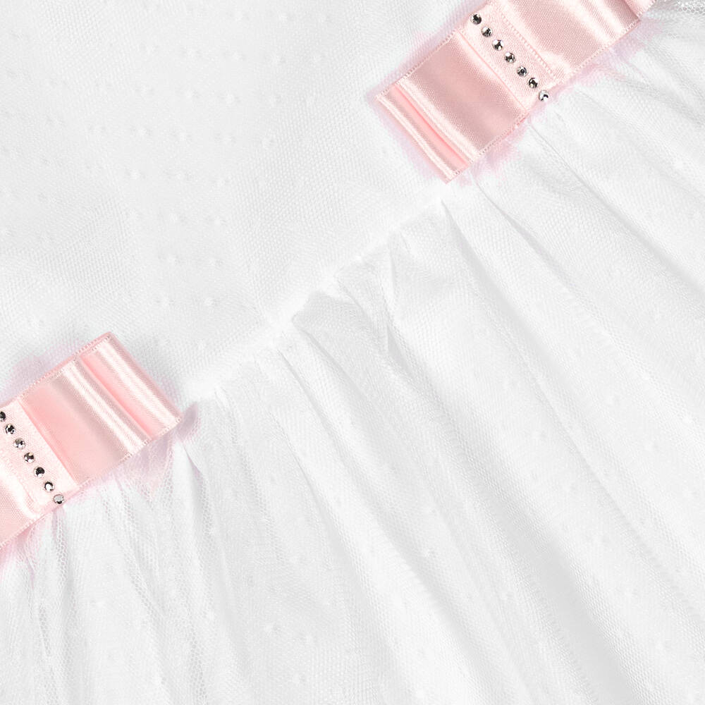 Piccola Speranza-Белое платье из тюля с кружевом | Childrensalon Outlet