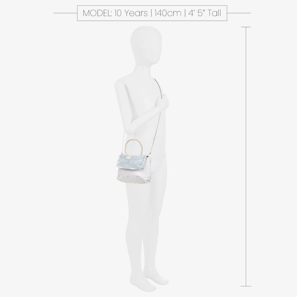 Piccola Speranza-Girls White Lace & Tulle Handbag (18cm) | Childrensalon Outlet