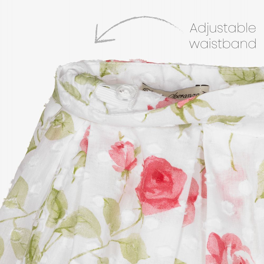 Piccola Speranza-Girls White & Red Rose Skirt | Childrensalon Outlet
