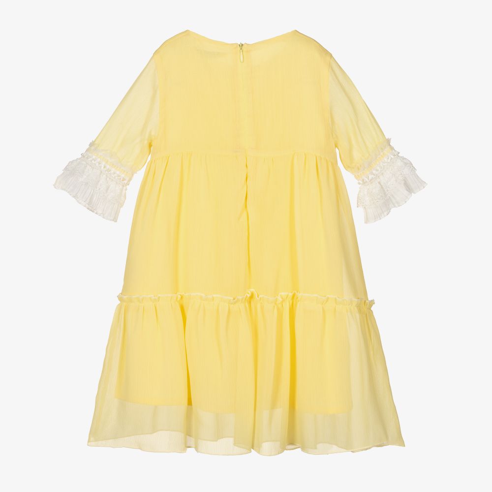 Piccola Speranza-Girls Yellow Chiffon Dress | Childrensalon Outlet