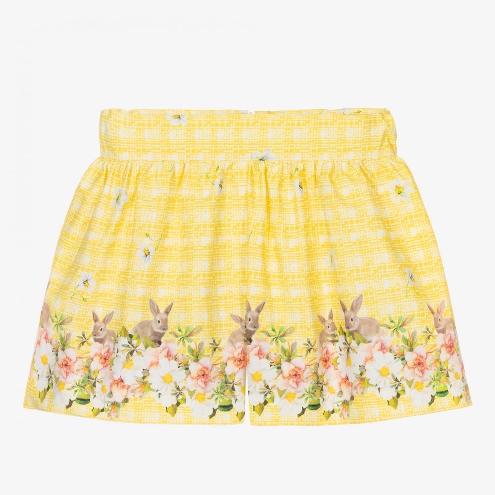 Piccola Speranza-Girls Yellow Cotton Shorts | Childrensalon Outlet