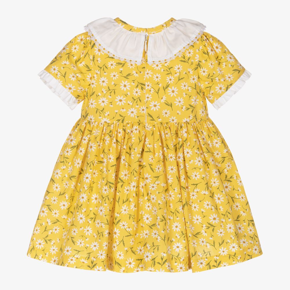 Piccola Speranza-Girls Yellow Floral Dress | Childrensalon Outlet