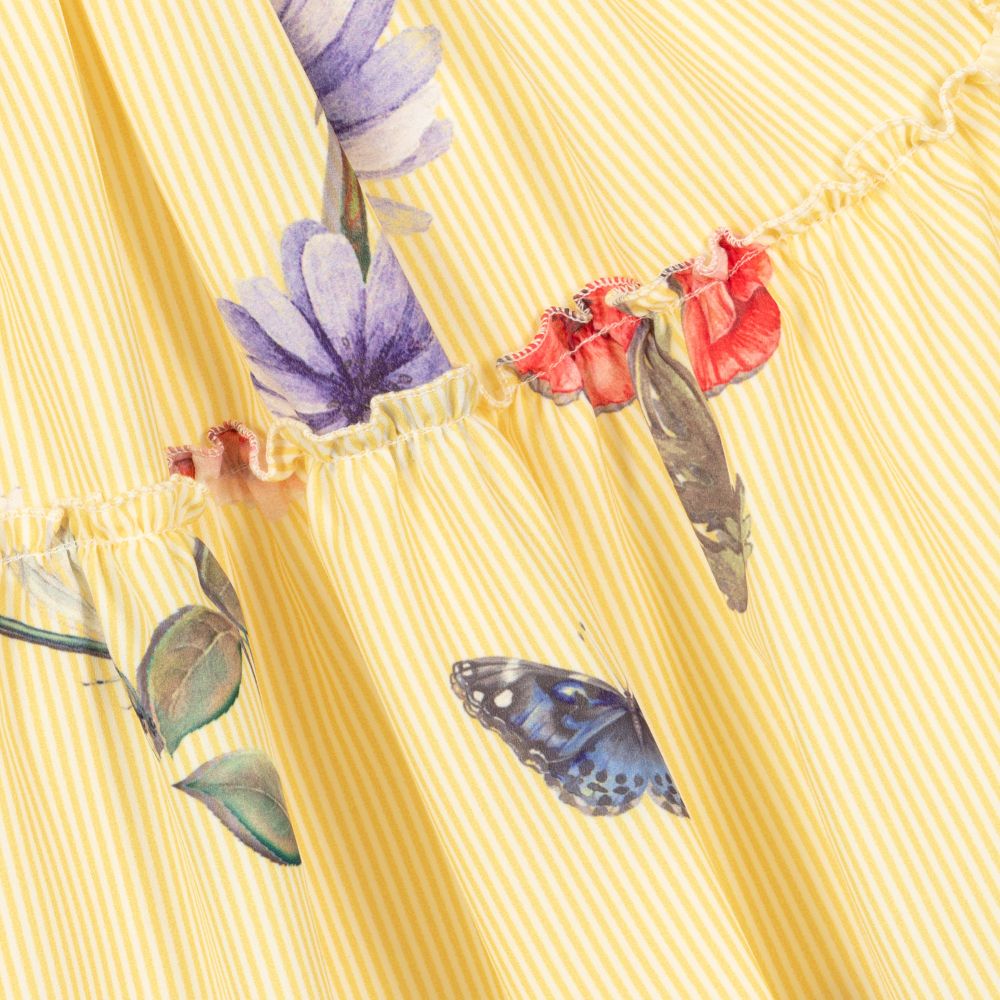 Piccola Speranza-Girls Yellow Floral Dress | Childrensalon Outlet