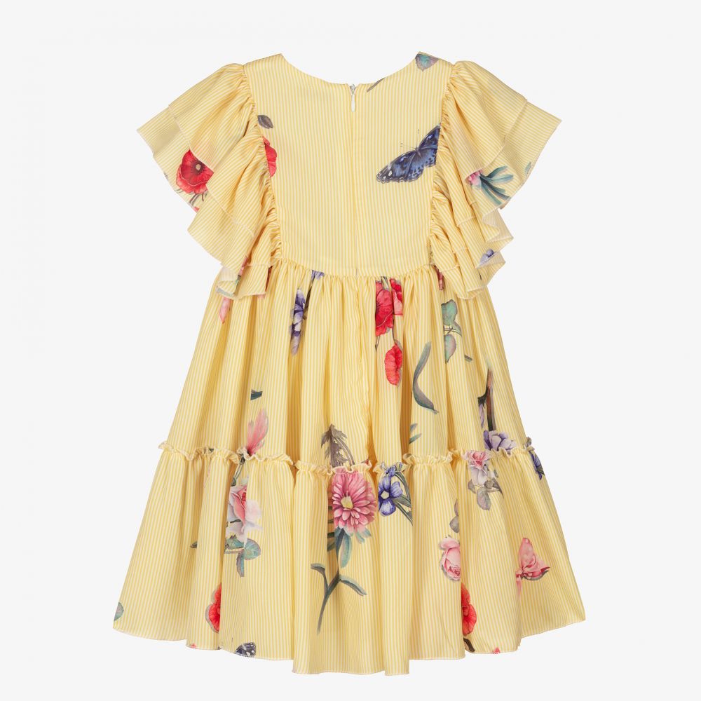 Piccola Speranza-Girls Yellow Floral Dress | Childrensalon Outlet