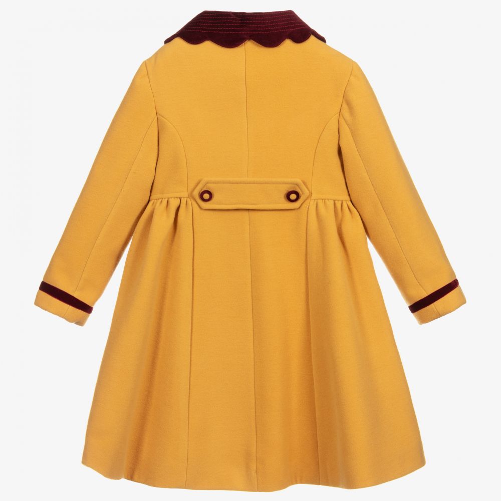 Piccola Speranza Girls Yellow Red Coat Childrensalon Outlet