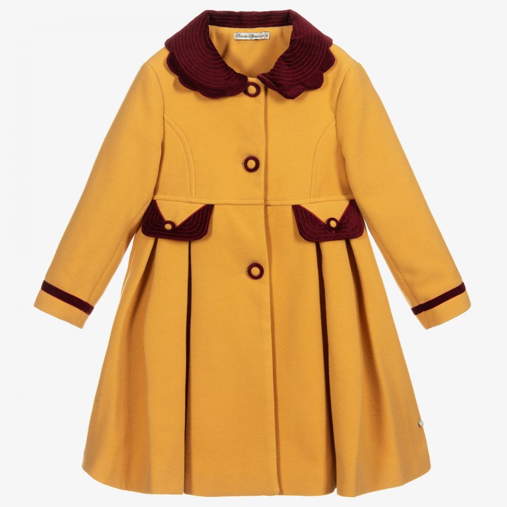 Piccola Speranza-Girls Yellow & Red Coat | Childrensalon Outlet