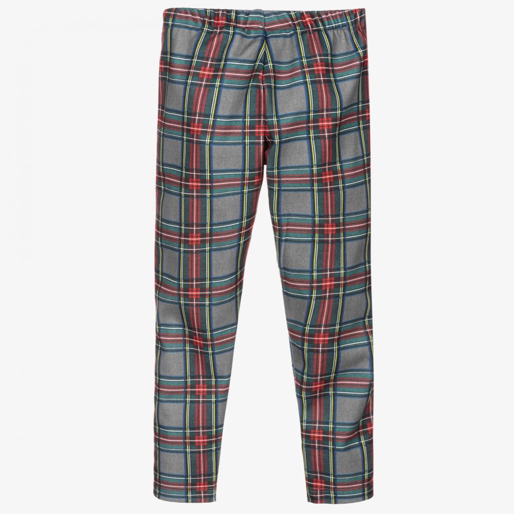 Piccola Speranza-Серо-красные легинсы в шотландскую клетку | Childrensalon Outlet