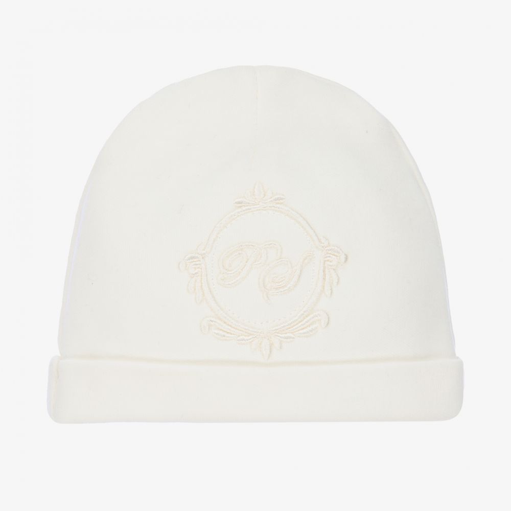 Piccola Speranza - Ivory Cotton Logo Baby Hat | Childrensalon