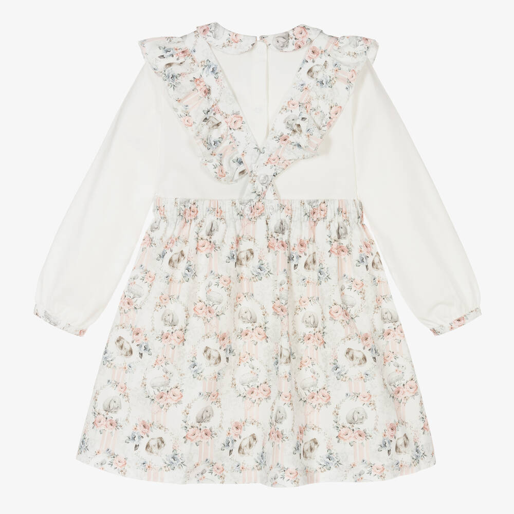 Piccola Speranza-Кремовый топ и розовая юбка из хлопка | Childrensalon Outlet