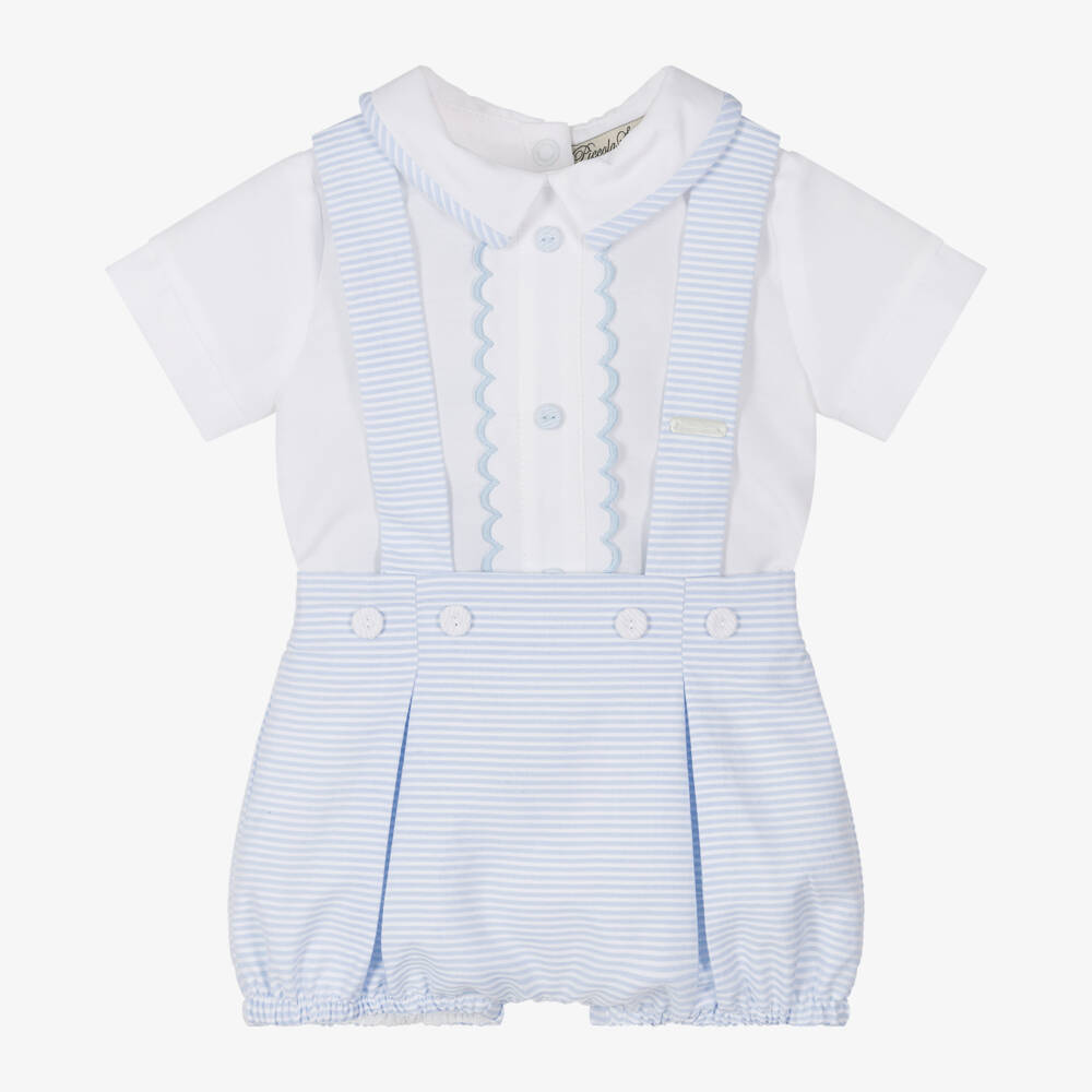 Piccola Speranza-Little Gentleman's Blue Stripe Ensemble | Childrensalon Outlet