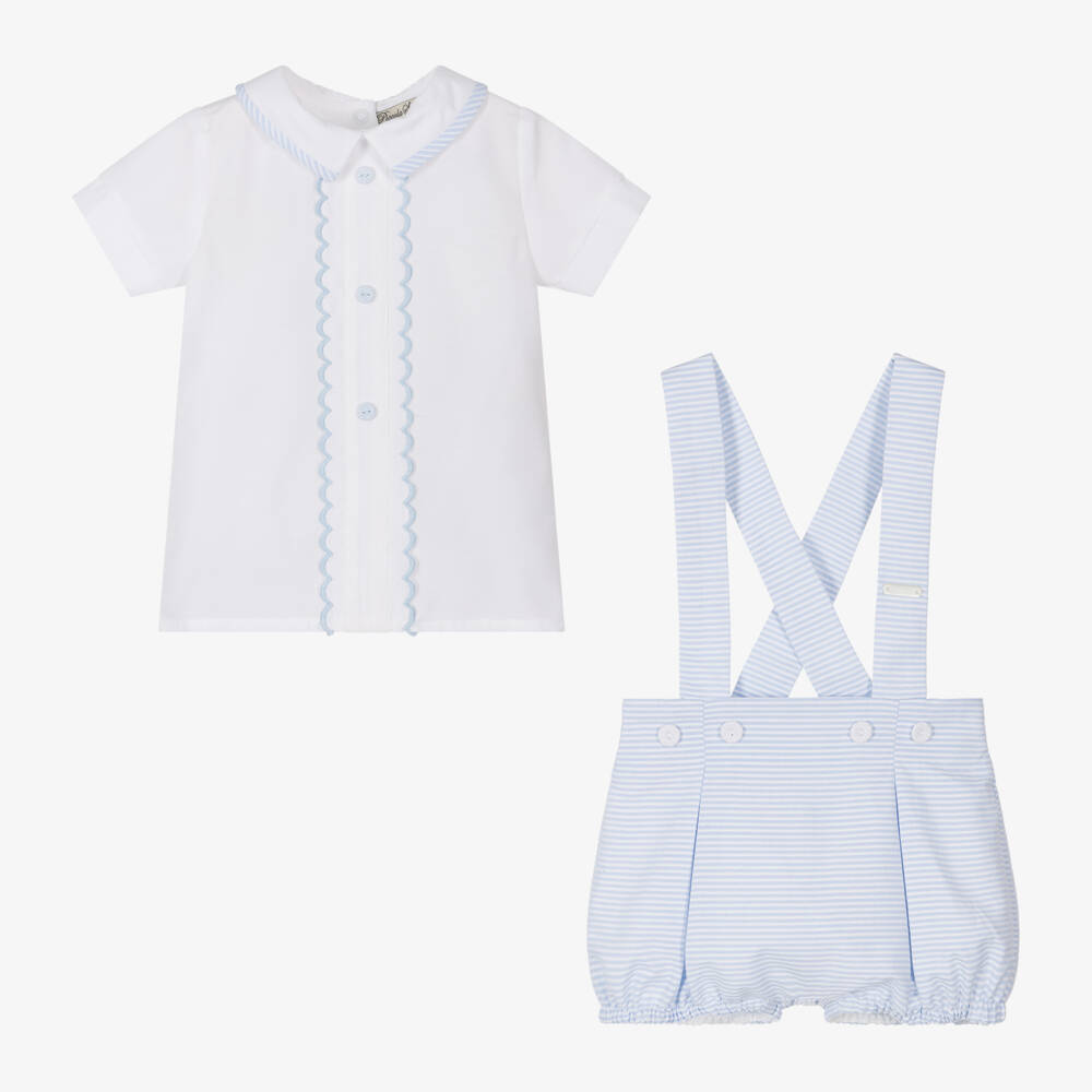 Piccola Speranza-Little Gentleman's Blue Stripe Ensemble | Childrensalon Outlet