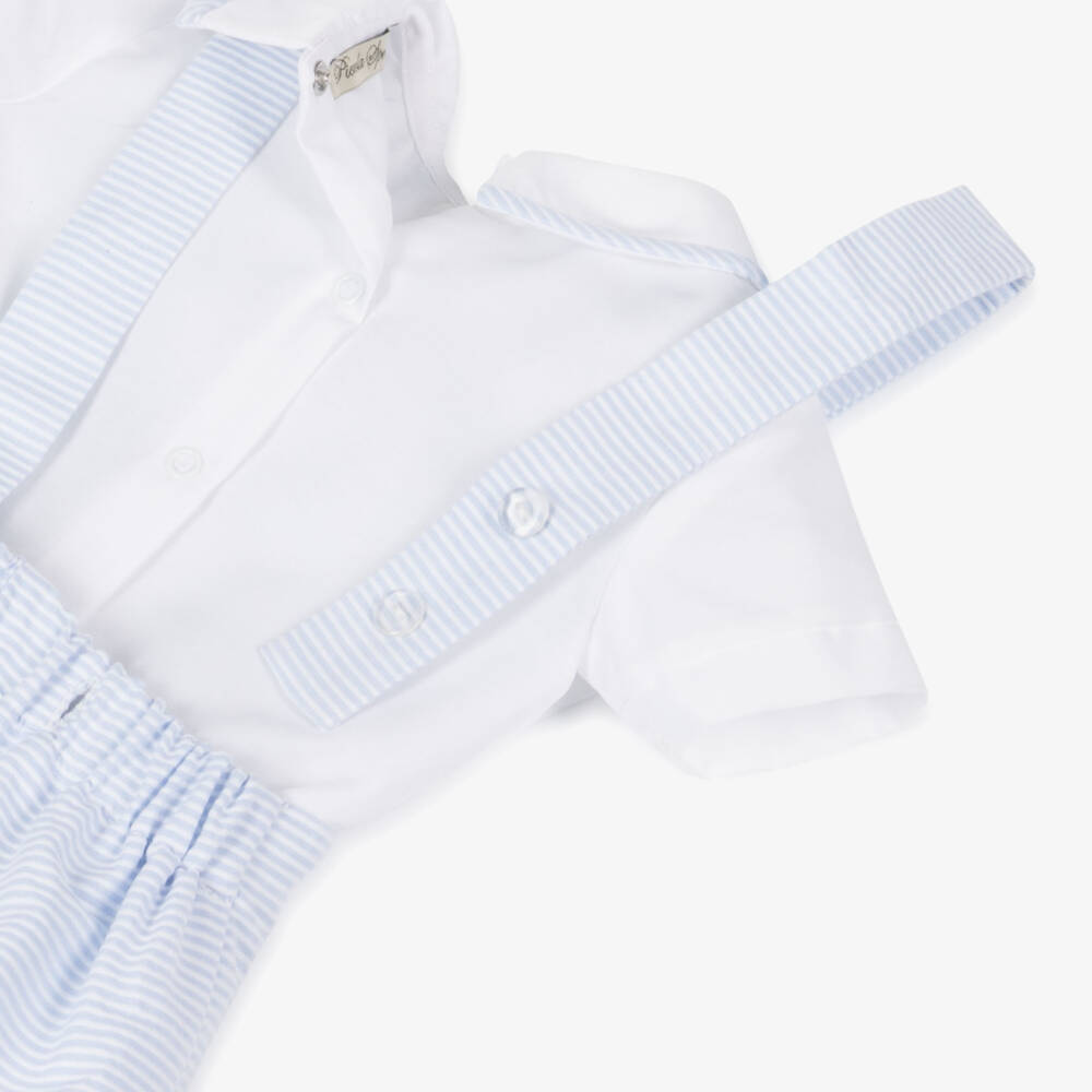 Piccola Speranza-Little Gentleman's Blue Stripe Ensemble | Childrensalon Outlet