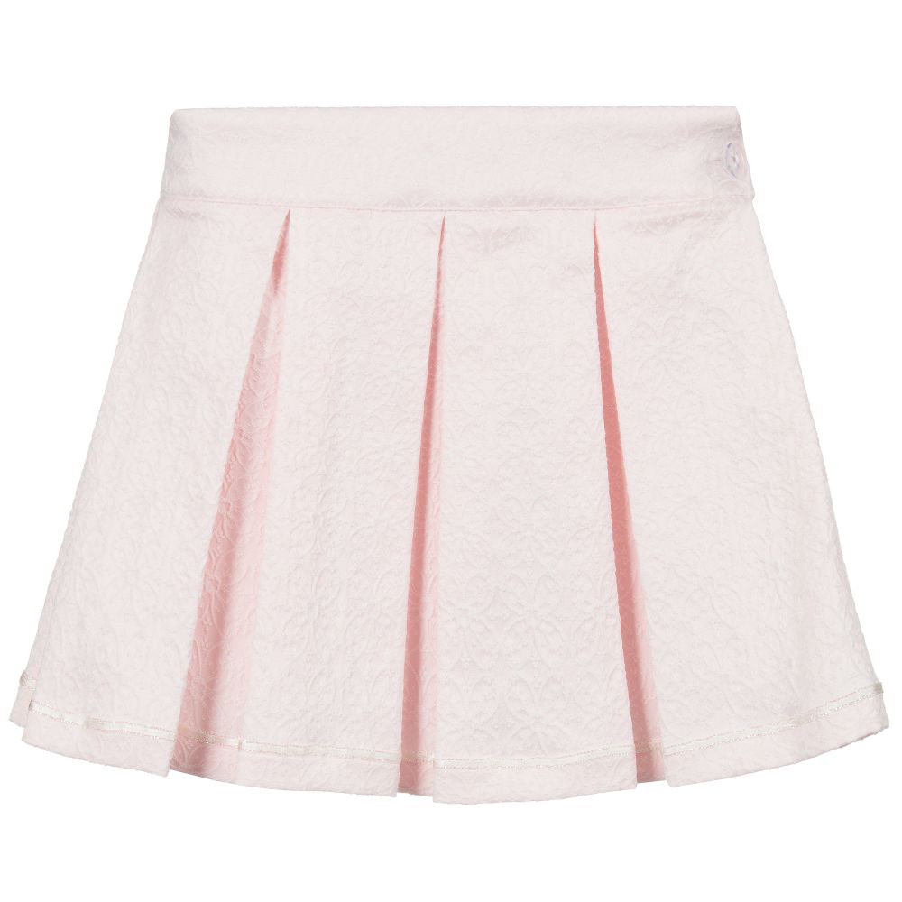 Piccola Speranza-Pink Floral Pleated Skirt | Childrensalon Outlet