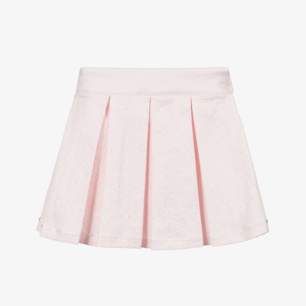 Piccola Speranza-Pink Floral Pleated Skirt | Childrensalon Outlet