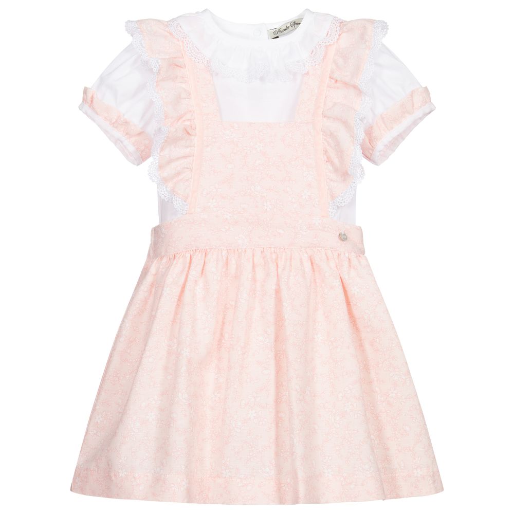 Piccola Speranza-Pink Linen Dress & Blouse Set | Childrensalon Outlet