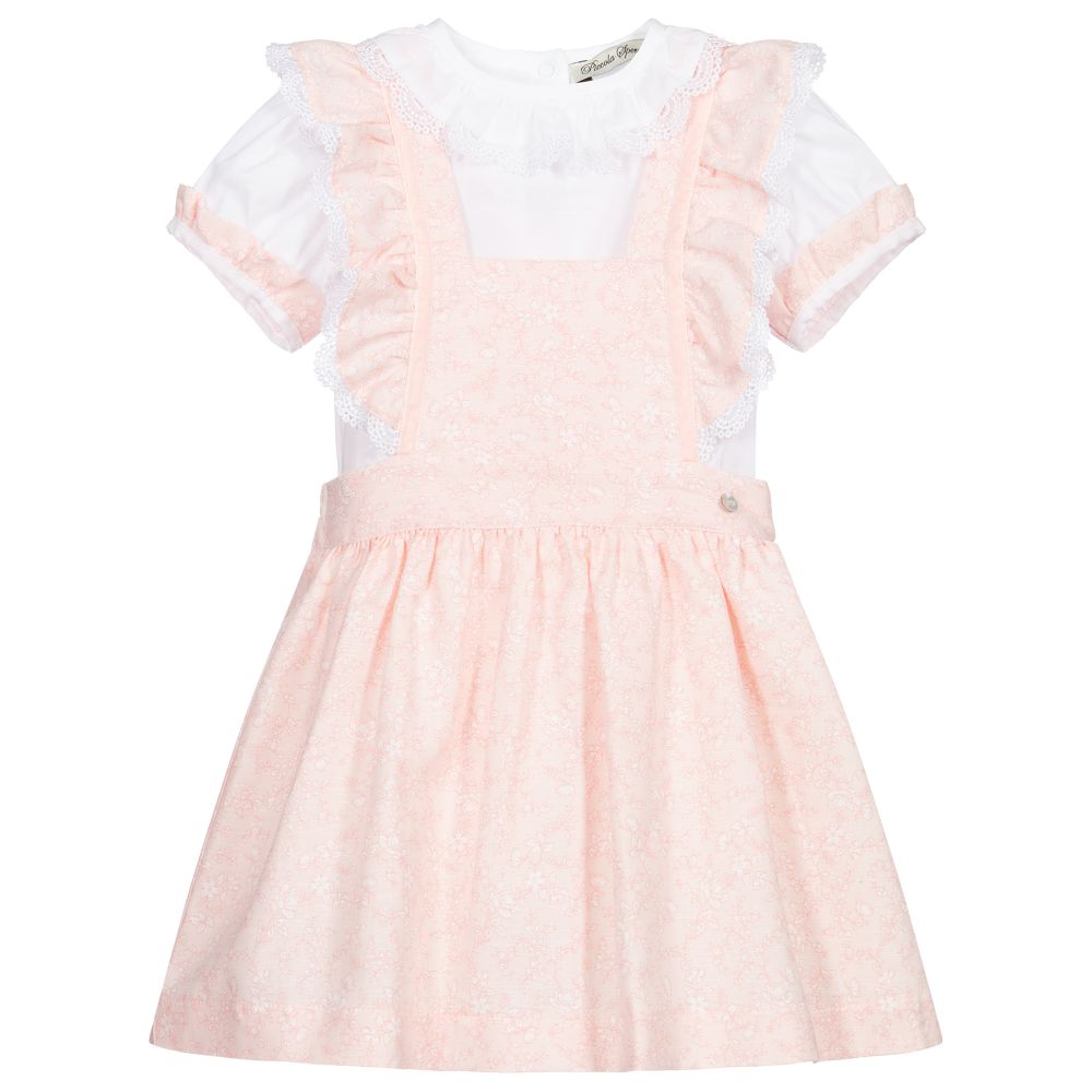 Piccola Speranza - Ensemble robe et blouse rose en lin | Childrensalon