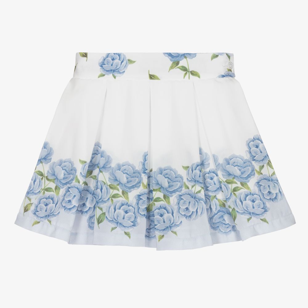 Piccola Speranza-White & Blue Chiffon Skirt | Childrensalon Outlet