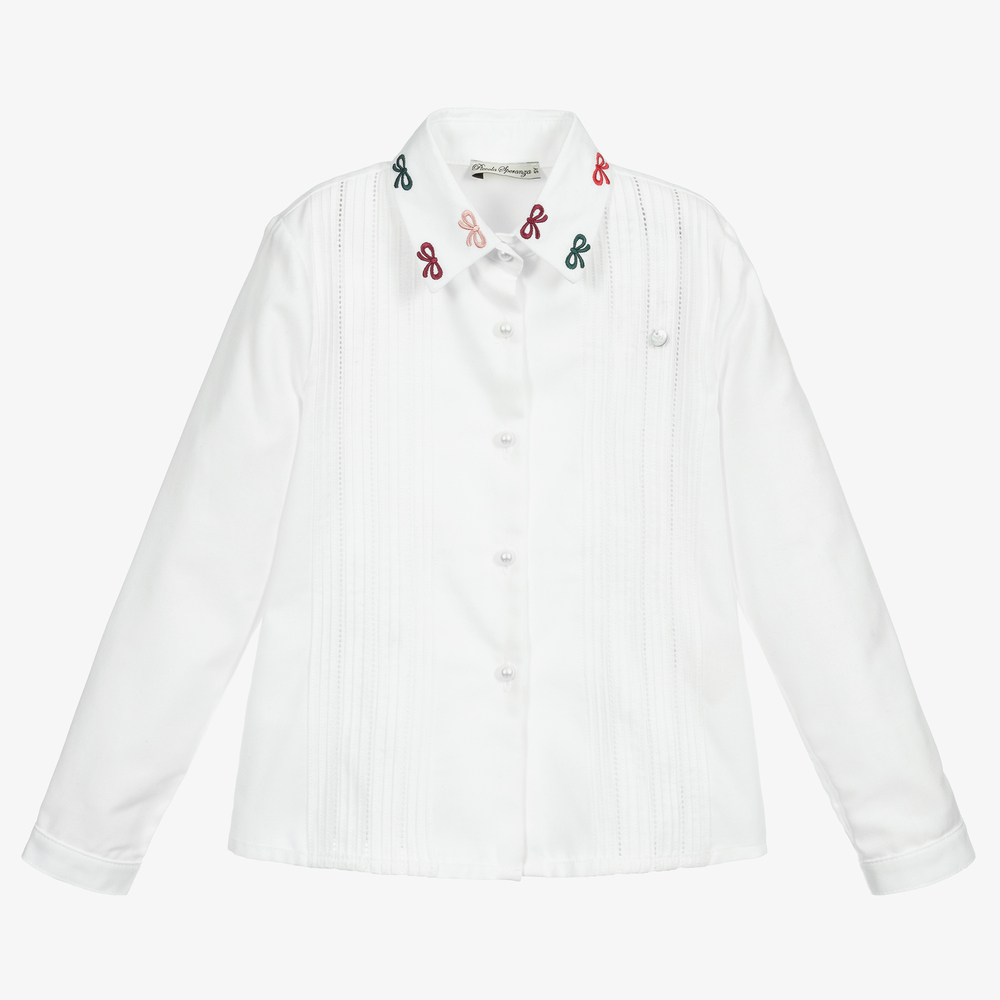 Piccola Speranza - Белая хлопковая блузка с бантом | Childrensalon